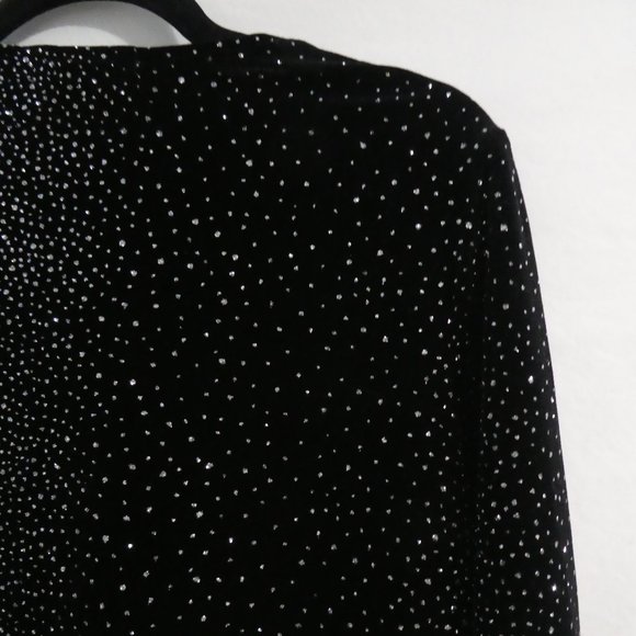 NOTATIONS | medium | Stunning Black Velour Glittery Long Sleeve Top | NWOT - Picture 12 of 15